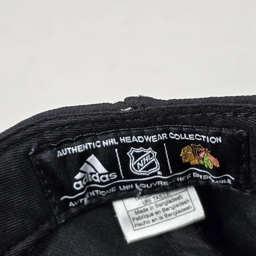 Chicago Blackhawks NHL Adidas Black Authentic Structured Adjustable‎ Hat Cap